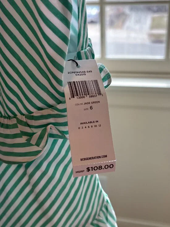 BCBGeneration Tie Shoulder Mini Dress | Jade Green, Size: 6 - Picture 2 of 4